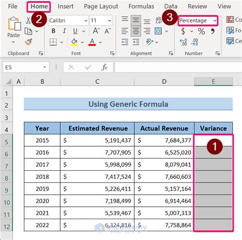 calculate variance between two numbers.